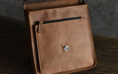 Vintage Brown Leather Mens Backpack Satchel Backpack School Backpack for men
