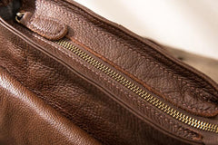 Cool Small Leather Coffee Mens Messenger Bags Shoulder Bags for Men