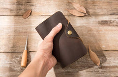 Vintage Slim long Wallets Leather Mens Coffee Wallet Long Wallet for Men