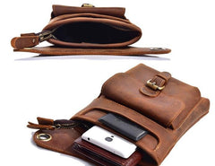 Cool Biker Leather Drop Leg Bag Mens Belt Pouch Waist Bag Shoulder Bag for Men