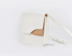 Stylish Leather White Black Womens Shoulder Bag Crossbody Bag Purse for Women