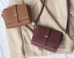 Minimalist Leather Womens Stylish Small Shoulder Bag Crossbody Purse for Women