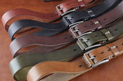 Genuine Leather Punk Rock Biker Trucker Mens Belt Men Black Coffee Belt for Men