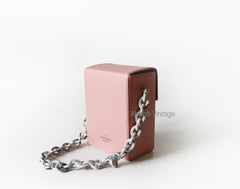 Cute Leather Pink Womens Mini Box Chain Purse Box Shoulder Bag for Women