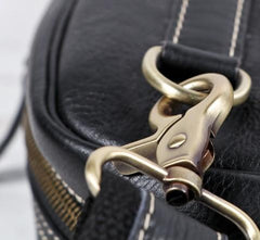 Cool Black Leather Mens Briefcase Work Bag Laptop Bag Business Bag for Men