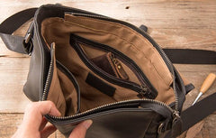 Cool Leather Mens Small Messenger Bag Side Bag Shoulder Bags for Men
