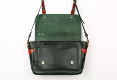 Green Leather Mens Briefcase Messenger Bag Handbag Shoulder Bag for men