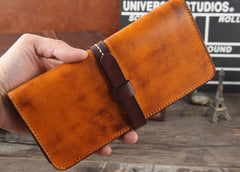 Handmade Leather Mens Cool Wallet Long Leather Wallet Phone Wallet for Men