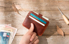 Leather Mens Card Holder Slim Front Pocket Wallet Card Wallets for Men
