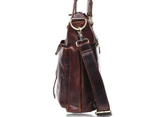 Vintage Coffee Leather Mens Briefcase Laptop Bag Business Bags Work Bag for Men