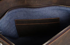 Vintage Coffee Leather Mens Briefcases Work Bag Laptop Bag Business Bag for Men