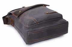 Mens Waxed Canvas Small Side Bag Messenger Bag Canvas Courier Bag for Men