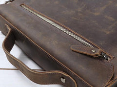 Vintage Coffee Leather Mens Briefcases Work Bag Laptop Bag Business Bag for Men