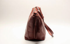 Vintage LEATHER WOMEN Bucket Bag SHOULDER BAG Purse with Tassel FOR WOMEN