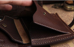 Genuine Leather Mens Cool Slim Long billfold Leather Wallet Men Small Wallets Bifold for Men