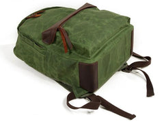 Waxed Canvas Leather Mens Camera Backpack Canvas Travel Backpack Canvas Camera Backpack for Men