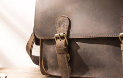 Coffee Vintage Leather Mens Camera Messenger Bag Crossbody Camera Bags for Men