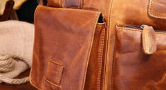 Vintage Coffee Leather Mens Briefcase Laptop Bag Business Bags Work Bag for Men