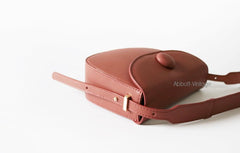 Cute Leather Red Brown Womens Saddle Purse Saddle Shoulder Bag for Women