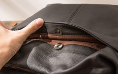 Small Cool Black Square Leather Mens Messenger Bags Shoulder Bags for Men