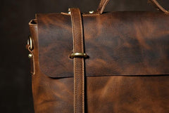 Handmade Leather Mens Cool Messenger Bag Briefcase Work Bag Business Bag Laptop Bag for men