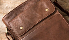 Cool Small Leather Coffee Mens Messenger Bags Shoulder Bags for Men