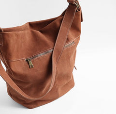 Handmade LEATHER WOMENs Bucket Crossbody Purse Barrel SHOULDER BAG FOR WOMEN