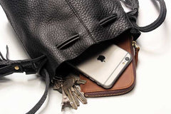 Mini LEATHER WOMEN Barrel Bag Small Bucket Purse SHOULDER Purses FOR WOMEN