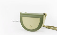 Cute Leather Red Green Womens Mini Saddle Purse Saddle Shoulder Bag for Women