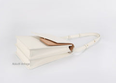 Stylish Leather White Black Womens Shoulder Bag Crossbody Bag Purse for Women