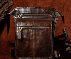 Cool Biker Mens Leather Drop Leg Bag Belt Pouch Waist Bag Side Bag Shoulder Bag for Men