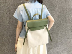 Cute Canvas Leather Womens Backpack Travel Backpack School Backpack for Women