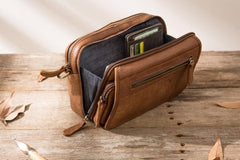 Cool Leather Mens Small Side Bag Messenger Bags Shoulder Bags for Men