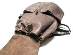 Cool Coffee Mens Leather Backpack Travel Backpacks Laptop Backpacks for men