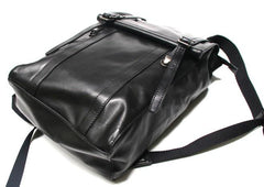 Black Leather Mens Backpack Travel Backpacks Laptop Backpack for men