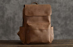 Vintage Leather Mens Backpack Travel Backpack Cool Satchel Backpack for men