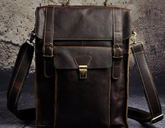 Cool Leather Mens Briefcase Messenger Bag Shoulder Bag Satchel Backpack for men