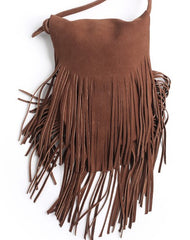 Handmade WOMENs LEATHER Tassels Shoulder Bag Vintage Crossbody Purse With tassels