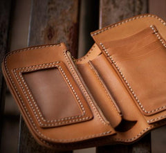Handmade Leather Small Mens Chain Biker Wallet Cool Leather Wallet With billfold Chain Wallets for Men