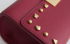 Leather Stylish Womens Rivet Handbag Work Purse Chain Shoulder Bag for Women