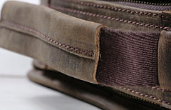 Cool Coffee Vintage Leather Mens Messenger Bags Shoulder Bag for Men