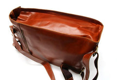 Brown Leather Mens Backpack Travel Backpacks Laptop Backpack for men