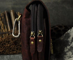 Small Mens Leather Belt Pouch Holster Belt Cases Cell Phone Waist Pouch for Men