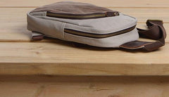 Cool Canvas Gray Mens Sling Bag Chest Bag One Shoulder Pack for men