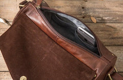 Cool Small Mens Leather Barrel Bag Messenger Bags Shoulder Bags  for Men