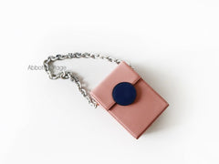 Cute Leather Pink Womens Mini Box Chain Purse Box Shoulder Bag for Women