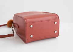 Small Cute Leather Womens Stylish Bucket Crossbody Purse Barrel Shoulder Bag for Women