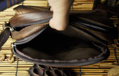 Mens Leather Small Belt Pouch Side Bags Waist Pouches COURIER BAG Holster Belt Case for Men