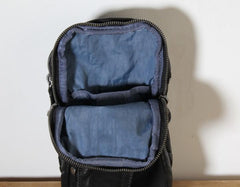 Handmade Genuine Leather Mens Cool Chest Bag Sling Bag Crossbody Bag Travel Bag Hiking Bag for men