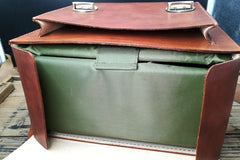 Handmade Vintage Coffee Leather Mens Camera Shoulder Bags Camera Messenger Bag for Men